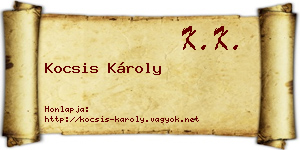 Kocsis Károly névjegykártya
