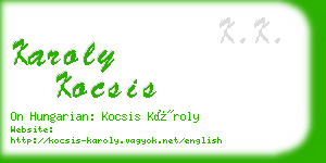 karoly kocsis business card